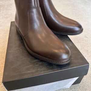 Alfani Men’s Liam Side Zip Ankle Boots in Expresso Brown, Size 11M